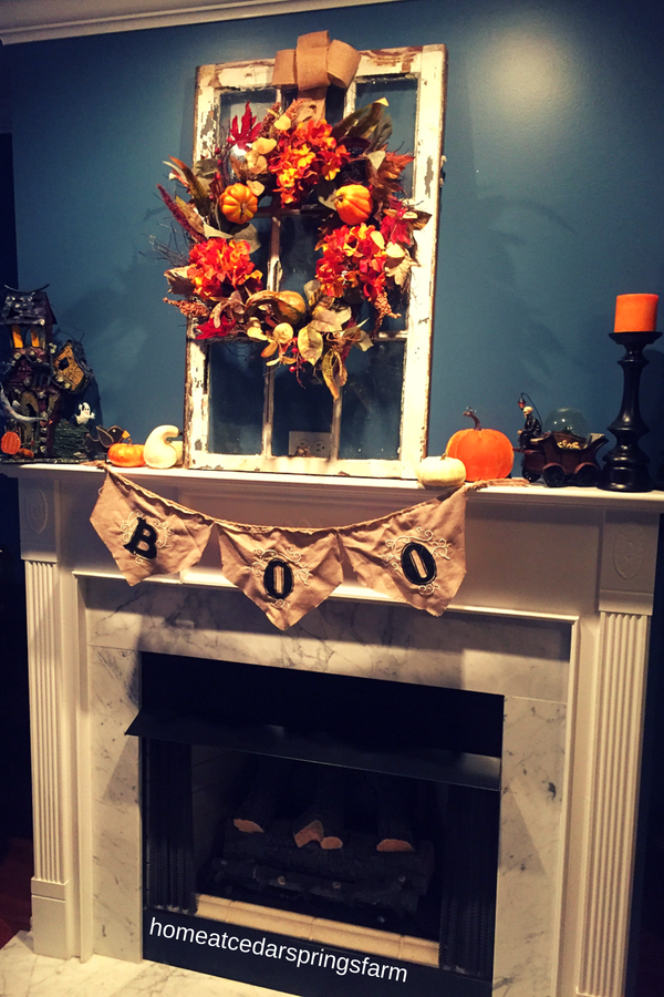 fall mantel decorating