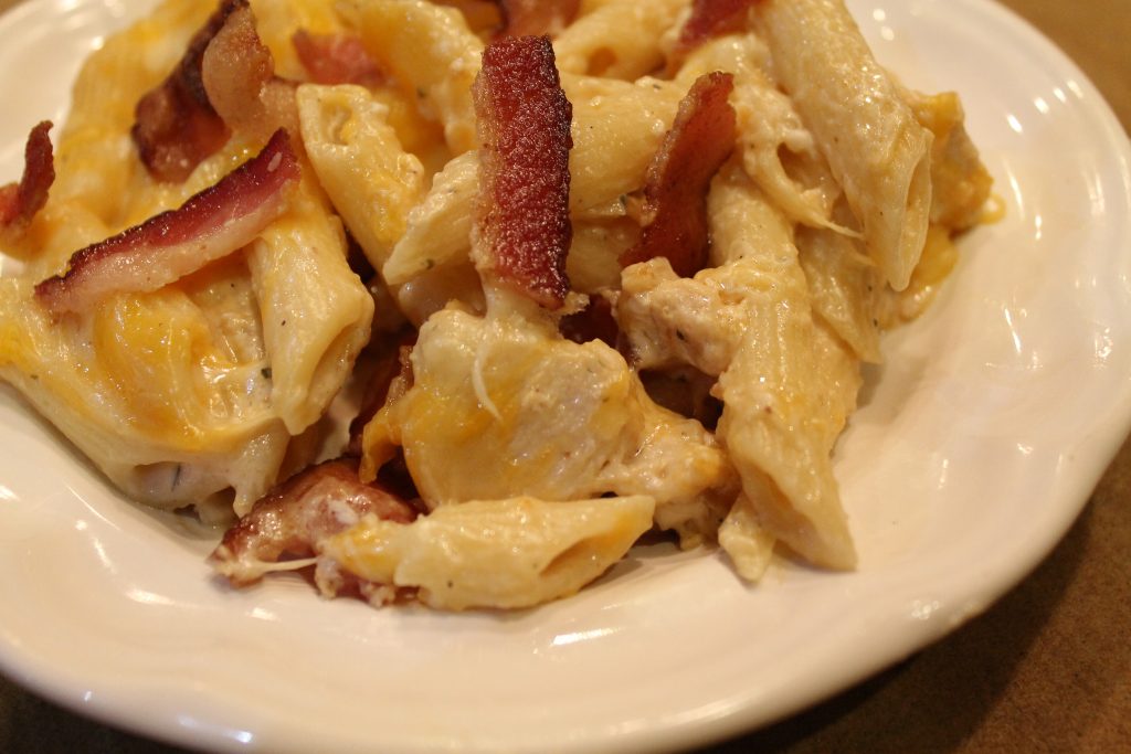 Cheesy Chicken Bacon Ranch Pasta Casserole - Home at Cedar Springs Farm