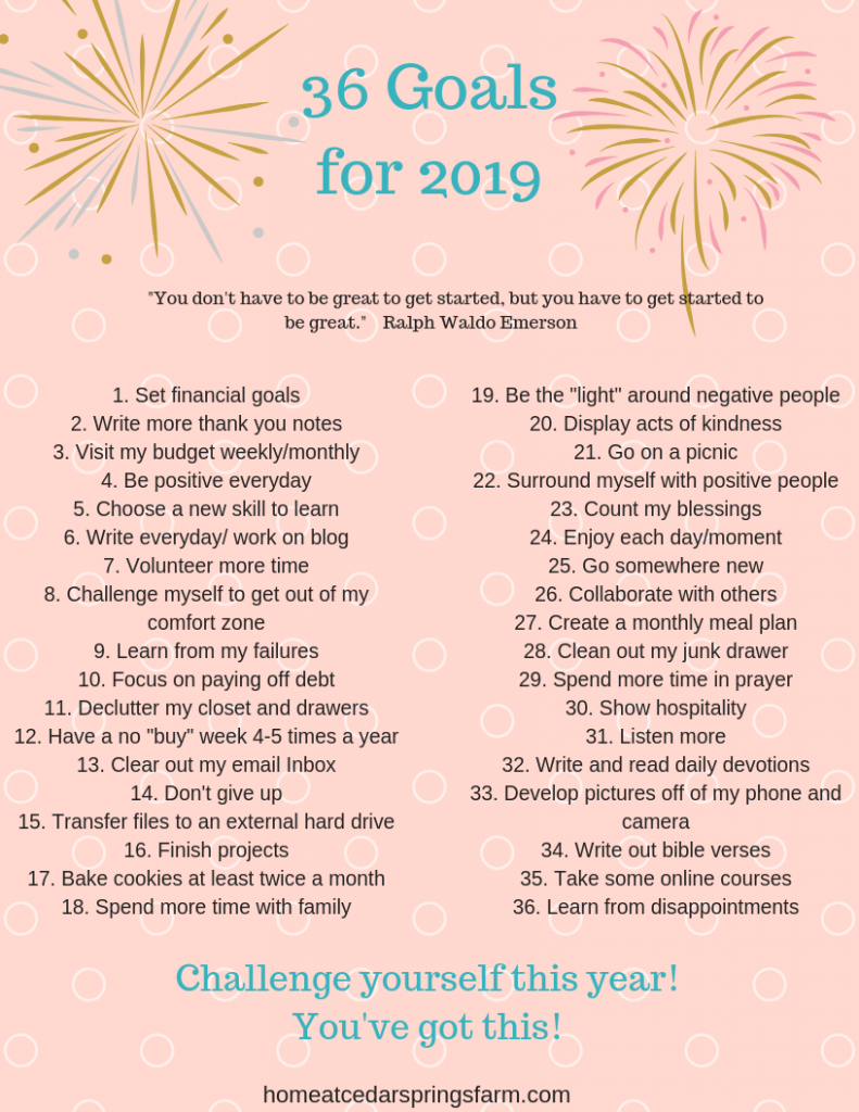 36 Goals for 2019 #goalsfor2019 #newyearsgoals #newyearsgoalsfor2019 #setyourgoalsfor2019