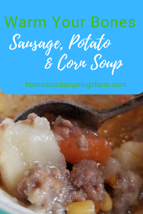 Sausage, Potato, and Corn Soup #souprecipe #comfortfood #sausagepotatoandcornsoup #onepotsouprecipe