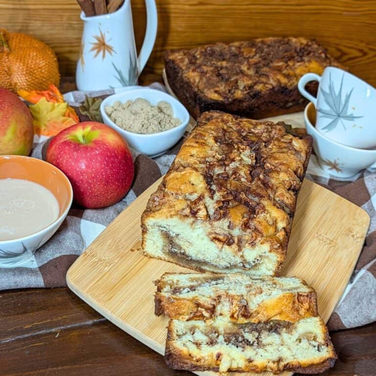 Apple Cinnamon Bread on a serving board.