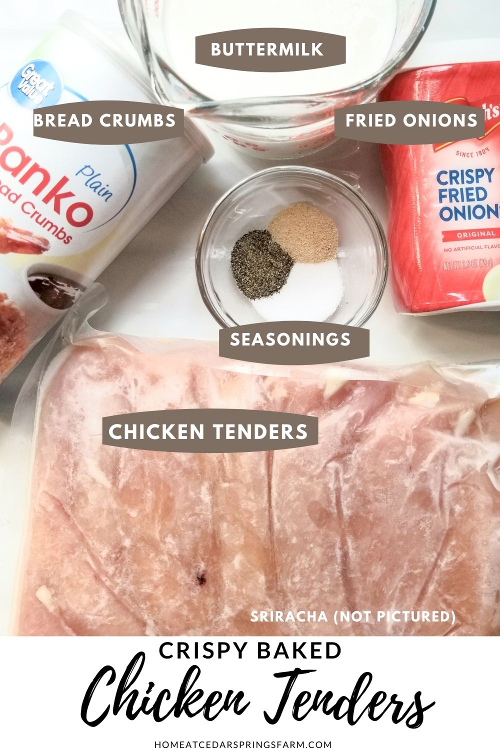 Ingredients picture for breaded chicken tenders