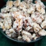 Candied pecans in a bowl.
