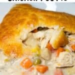 Freshly baked pot pie in a bowl.
