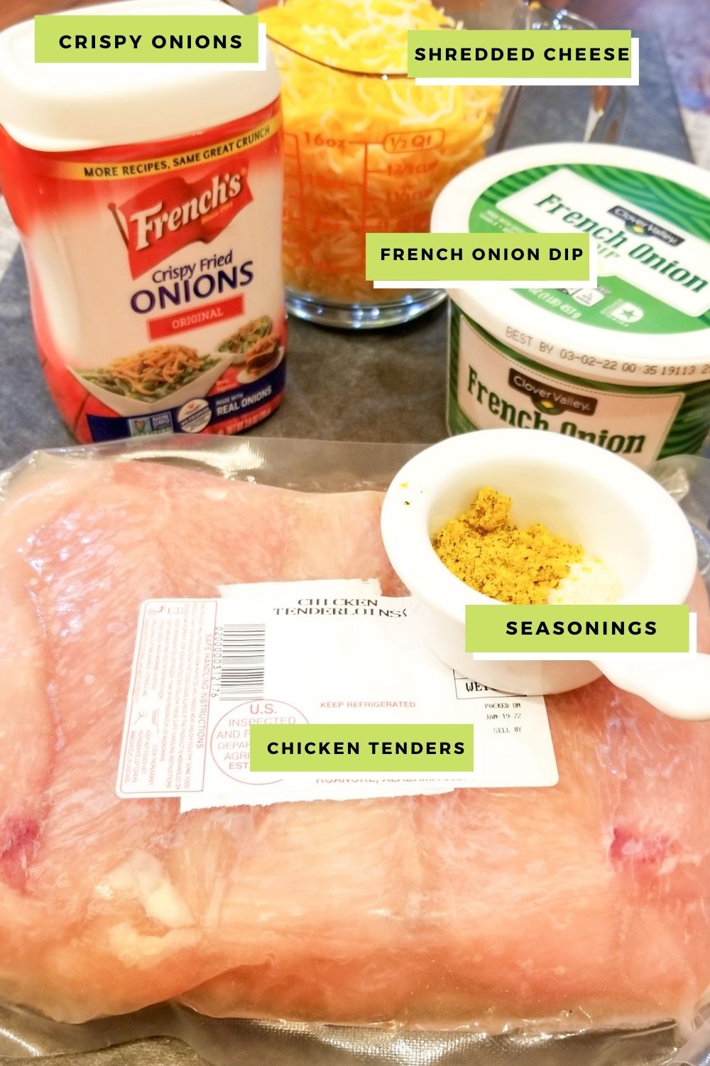 ingredients needed to make French Onion Chicken