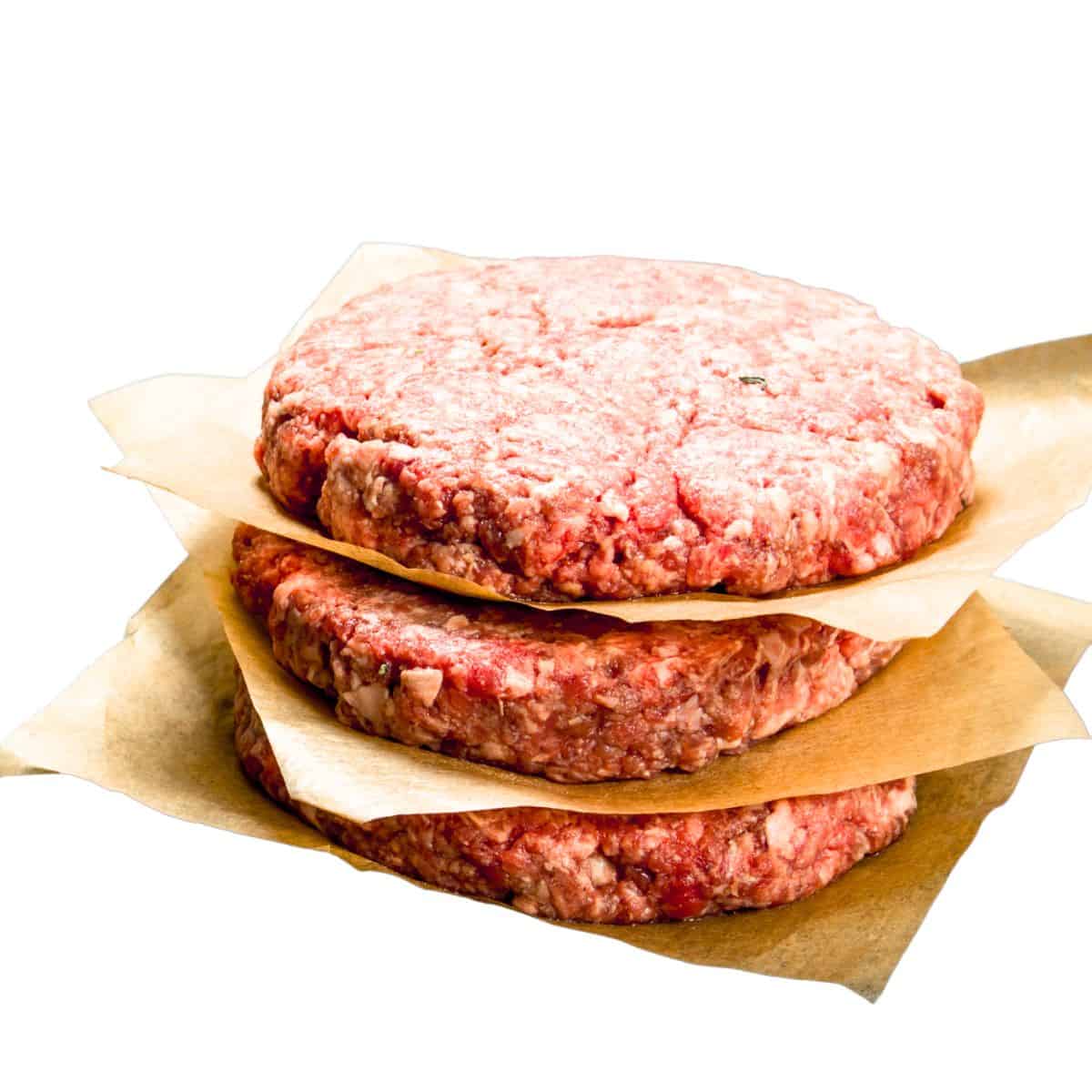 Patting out burgers for the grill.