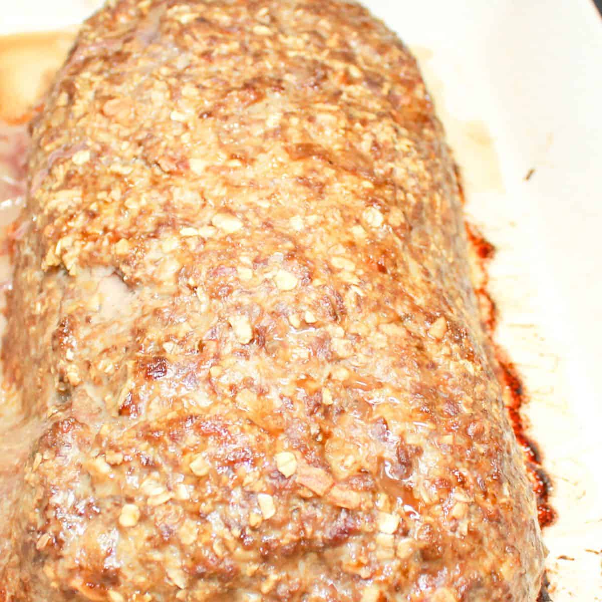 Bake the meatloaf in a baking dish.