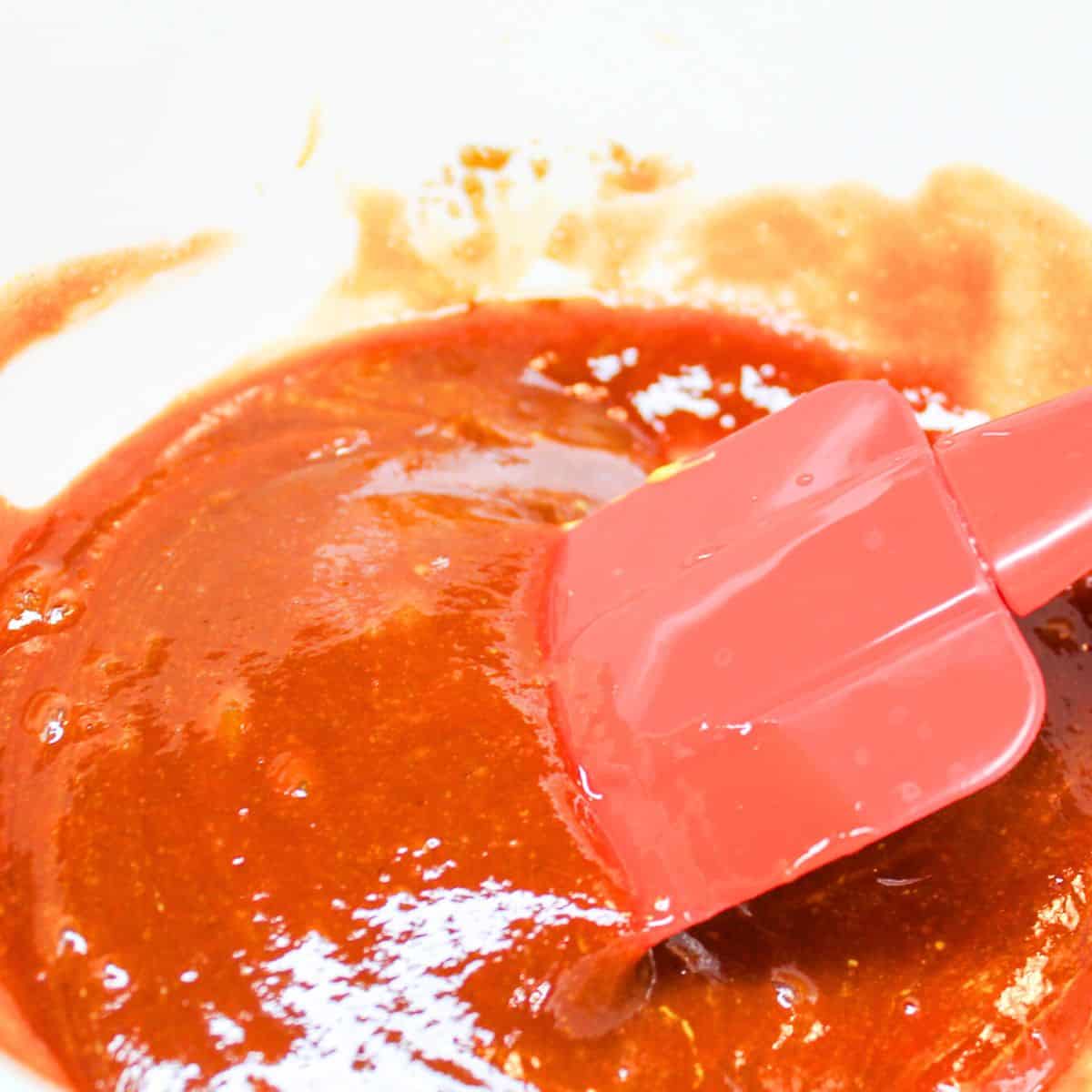 Mix the meatloaf glaze in a mixing bowl.