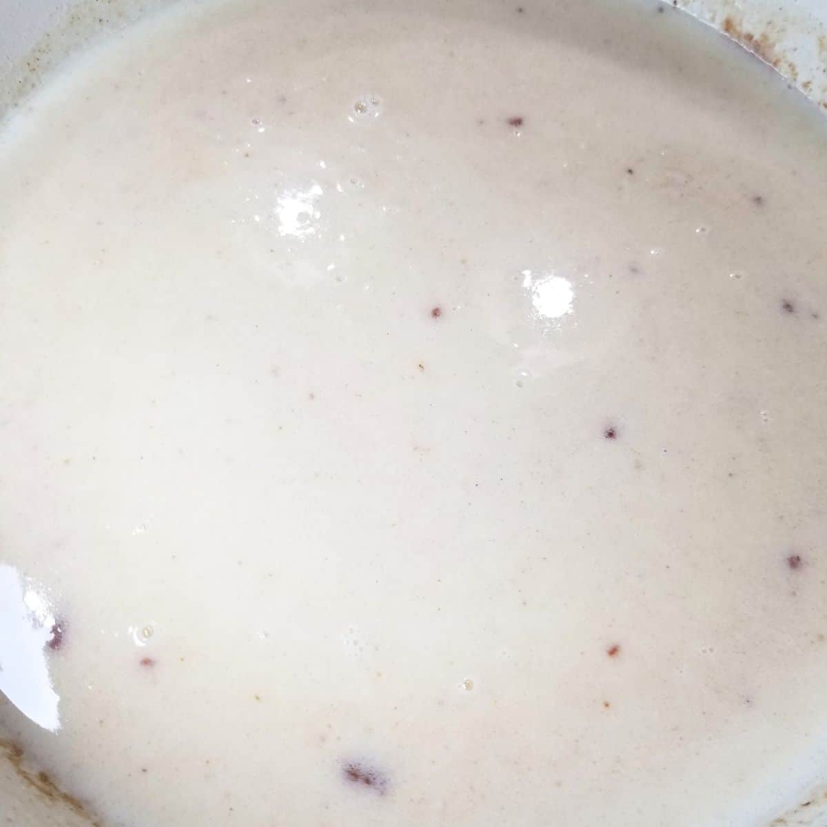 Liquid added to the soup pot.