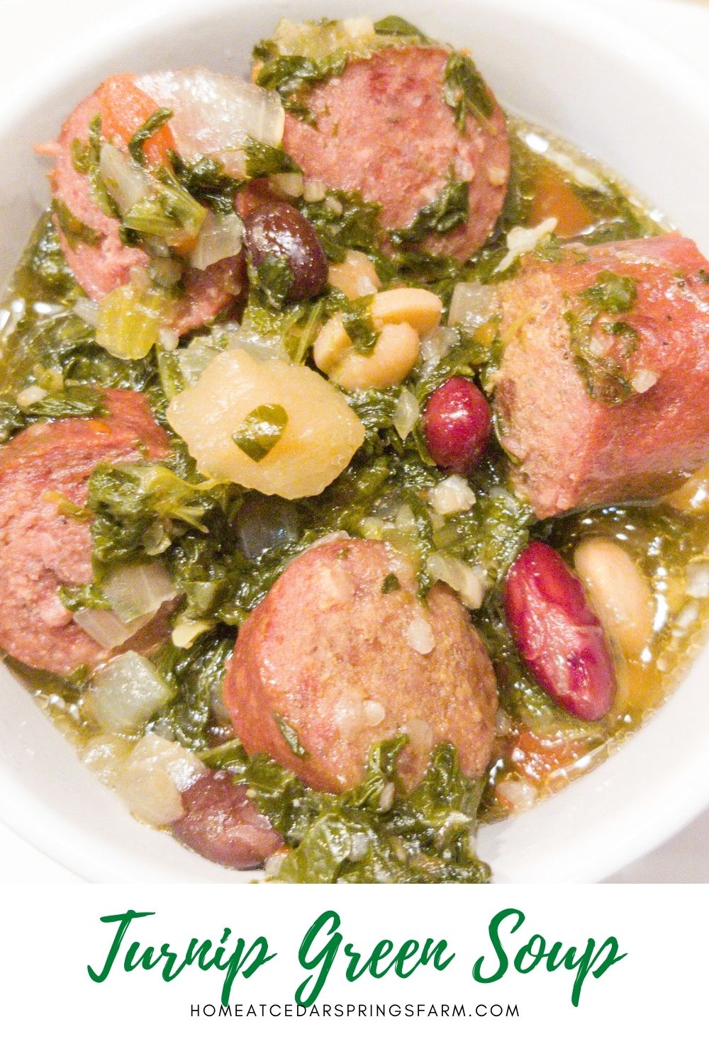 Crockpot Turnip Green Soup Home at Cedar Springs Farm