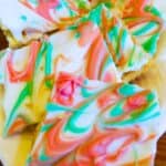 Saltine Cracker Toffee on a Christmas plate.