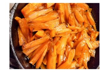 Cooked candied sweet potatoes.
