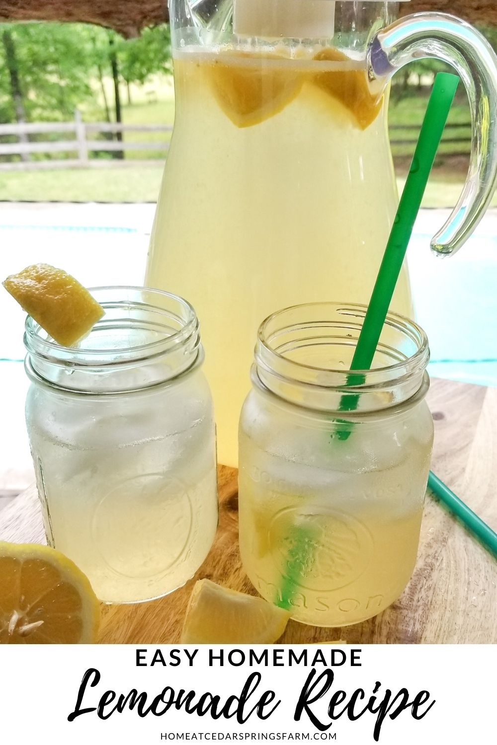 picture of fresh lemonade with text overlay
