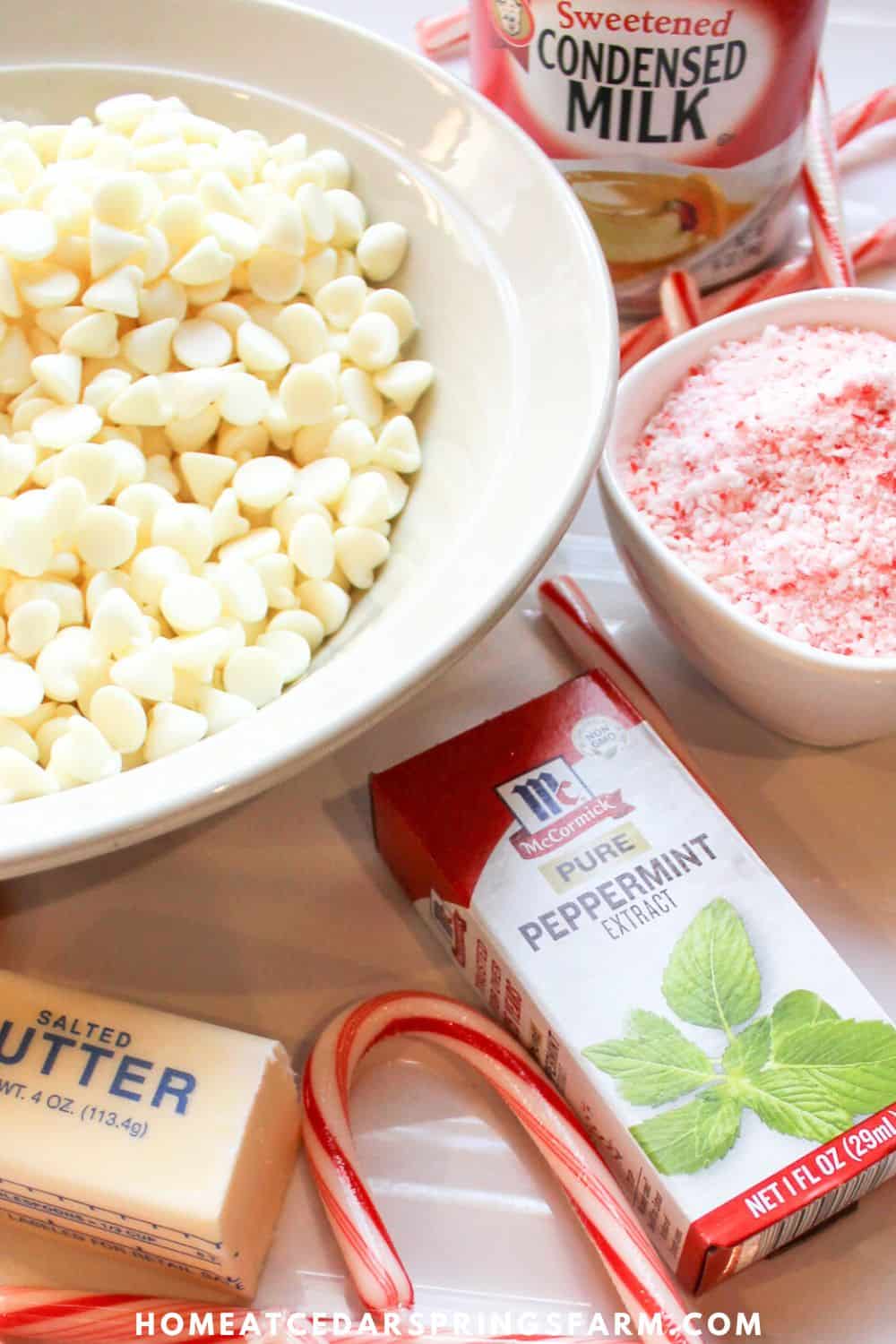 Ingredients shown for Peppermint Fudge.